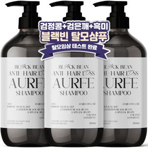 TEMU 2+1 아우페 블랙빈 탈모샴푸 지성 두피케어 약산성 탈모증상완화 대용량 샴푸 1000ml 검은콩 검은깨