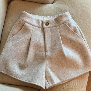 TEMU 여성 추동 반바지 솔리드 데일리 통근 캐주얼 하이웨스트 트임 주름 지퍼 단추 디테일 슬림핏 허리밴딩 3색상 SLIM GIRL 슬림소녀