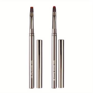 TEMU 전문 네일 아트 브러쉬 그리기 그림 플랫 헤드 라운드 헤드 브러쉬 매니큐어 도구 그라디언트 그림자 아크릴 펜