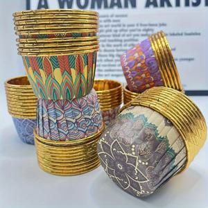 TEMU 50pcs, 아랍어 스타일 머핀 컵, 일회용 컵케이크 컵, 빈티지 패턴 종이 컵케이크 라이너, 머핀 몰드, 베이킹 도구, 주방 가제트, 주방 악세사리