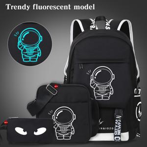 TEMU 3세트 남성용 새로운 캐주얼 패션 대용량 백팩, 다기능 간단한 백팩, 16인치 노트북 가방, 가벼운 발광 크로스바디 가방, 핸드백 및 백팩