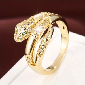 TEMU 우아하고 트렌디한 뱀 모양 여성용 구리 반지