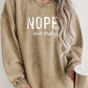 TEMU 여성용 캐주얼 크루넥 긴팔 상의, 