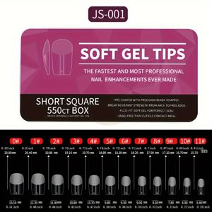 TEMU 550개/상자 소프트 젤 X 네일 팁, 반 매트 클리어 아크릴 네일 팁 사전 형성된 네일 팁 프레스 온 네일즈 네일 연장 매니큐어 도구 네일 아트를 위한