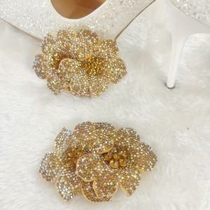 TEMU 1쌍의 더블 플라워 디자인 분리 가능한 신발 버클, 하이힐 장식용, 여성 선물