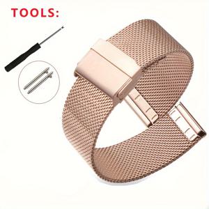 TEMU 스테인리스 스틸 시계 스트랩 | 메시 버클 밀라네제 루프 밴드, 다양한 사이즈 8mm~24mm, 방수 기능 없음