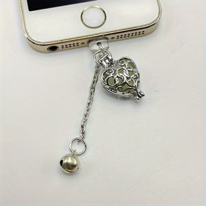 TEMU 아이폰, 타입-C 안드로이드 이어폰 잭 모바일 폰 먼지 막대기를 위한 DIY 야간 조명 하트 매직 큐브 벨 모바일 폰 장식 빛을 흡수하고 빛나는 펜던트