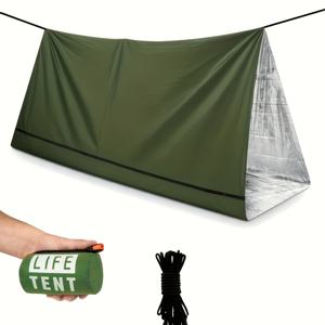 TEMU 주황색/녹색 텐트 1개 + 드로스트링 1개 + 플라스틱 호루라기 1개, 은색 텐트는 액세서리가 없습니다.