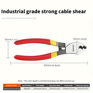 TEMU 1개 OuDiSi 전문 케이블 플라이어, 크롬 바나듐 강 수동 와이어 커터, 절연 케이블 가위, 와이어 스트리핑 플라이어, 전기 와이어 절단 도구