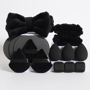 TEMU 15피스 메이크업 도구 세트: 헤어밴드 1개, 손목밴드 2개, 메이크업 스펀지 3개, 미니 메이크업 스펀지 3개, 삼각형 파우더 퍼프 3개, 페이셜 스펀지 3개. 액체, 크림, 파우더 완벽한 적용을 위한 파운데이션 블렌딩 뷰티 스펀지. 다색 메이크업 스펀지, 라텍스 프리 건식 & 습식 파운데이션 메이크업 어플리케이터, 모든 라이트 베이지 타입용