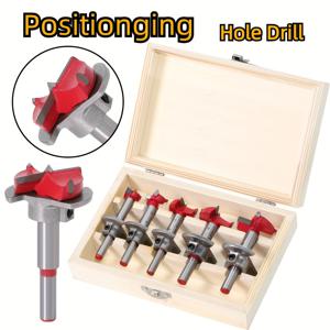 TEMU ASDTODW 홀 드릴 세트, 금속 위치 결합 지그 윙 드릴, 목공용, 원형 섕크, 조절 가능 15-35mm, 나무 보관 케이스 포함