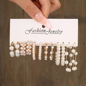 TEMU 세련되고 심플한 이국적인 진주 큰 원형 여성 패셔너블 귀걸이 휴일 파티 데이트 데일리 매칭 필수