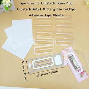 TEMU 2024년, 1개의 립밤 다이 컷팅 다이, 9개의 플라스틱 블리스터, 3장의 접착 테이프가 포함된 선물 포장용 돈 거치대 카드 립밤 블리스터 거치대 종이 공예 DIY 축제 선물 - Alinacraft