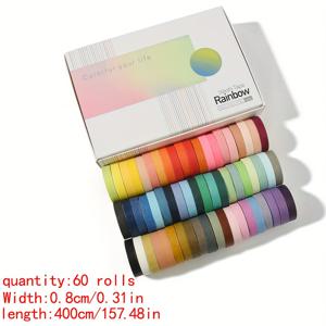 TEMU 60개 세트의 화려한 와시 테이프, 0.31