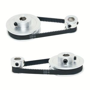 TEMU 2GT 타이밍 벨트 풀리 세트 (SHCEEC 제작), 알루미늄 합금 동기 휠 키트 2개 (20/60 치, 8mm 보어), 3D 프린터 CNC용 200mm 길이 6mm 너비 벨트 2개 포함
