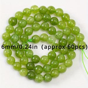 TEMU XULIN 그린 페리도트 비즈 6/8/10mm - DIY 주얼리 만들기용 천연석, 팔찌, 목걸이 & 귀걸이에 이상적, 주얼리 만들기용 비즈