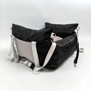 TEMU 작은 개 자동차 시트 - 기억 폼으로 만든 내구성 있는 검정색과 회색 애완 동물 부스터, 안전한 여행을 위한 클립 온 리쉬, 보관 포켓, 최대 25파운드, 여행용 캐리어 침대|안전한 개 시트|내구성 있는 개 시트