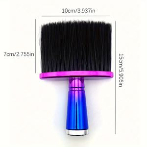 TEMU 전문 헤어 브러쉬 세트: 고품질 흰색과 검은색 부드러운 브러시모, 메탈릭 블루와 퍼플 손잡이, 일반적인 모발 유형에 적합