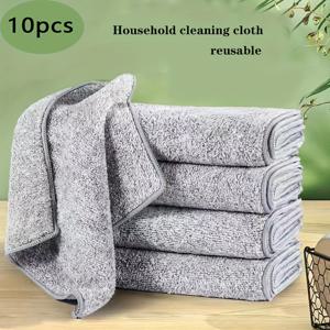 TEMU 10개, 두꺼운 대나무 숯 가정용 청소 천, 주방 청소용 천, 차량 닦기 천, 재사용 가능한 스크럽 패드