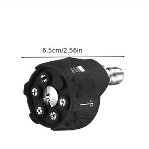 TEMU 고압 세척기 스프레이 노즐, 6-in-1 다기능 조절 가능 전원 세척기 팁, 세척을 위한 회전식 범용 부착물 액세서리, 고압 물총 코어 교체