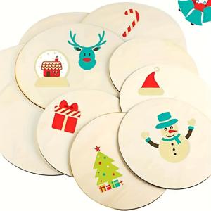 TEMU 2가지 크기의 나무 원 5개 - 걸이 장식, 페인팅, 웨딩 데코레이션에 완벽, 무코팅 및 계절 공예 아이템. 다양한 명절과 축제에 적합한 인테리어 장식, 휴일 장식,러스틱 장식, 장식품,가벼운 나무 조각들,장식용 반지,이벤트 플래너,DIY 애호가