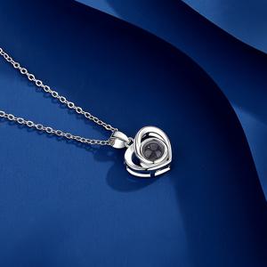 TEMU 맞춤 사진 목걸이 - 커스텀 사진 & 사진 프레임 펜던트, 하트 모양 화이트 골드 도금 (K14) 엄마, , 아내를 위한 선물 - 사진 투영 펜던트, 캐주얼 의상 기념품