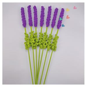 TEMU 7개 크로셰 라벤더 꽃 15.8인치 니트 인공 라벤더 독립 기념일 졸업식 소녀 선물 결혼식 부케 꽃