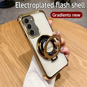 TEMU 갤럭시 S20FE, S21, S21FE, S21 울트라, S22, S22 울트라, S22 플러스/S22+ 호환 마그네틱 지지대 포함 휴대폰 케이스, 초슬림 충격 보호, 네 모서리 보호, 광택 전기도금 커버