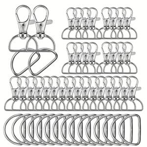 TEMU 52-Pack Keychain Hardware Set - 스위블 스냅 후크 및 D-링, 아연 합금 랍스터 클로스프, 회전식 트리거 스냅 후크 - 핸드백, 지갑, 끈, 개 목걸이, DIY 공예 액세서리