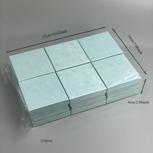 TEMU 파란 호수색 주얼리 선물 상자 12개 세트, 판타지 테마 종이 주얼리 선물 상자, 목걸이와 귀걸이를 위한 상자, 상어 디자인 - 우아한 호수색 하트 모양 선물 포장 상자