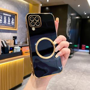 TEMU 삼성 갤럭시 M14-5G, M30S, M31Prime, M32-4G, M33-5G, SM-M146B, SM-M307F, SM-M315F/DS, SM-M325FV, SM-M336B용 새로운 고급형 올인클루시브 렌즈 폰 케이스, 골든 자석 링 TPU 전기 도금 백 커버