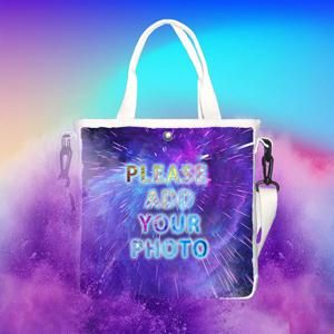 TEMU 맞춤형 캔버스 숄더백 - 사진으로 개인화, 조절 가능한 스트랩, 가족, 반려동물, 결혼식 등에 이상적 - 내구성 있는 폴리에스터, 손세탁 또는 드라이클리닝만 가능