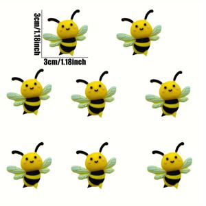 TEMU 8팩 3D 벌 모양 실리콘 비즈 - 생생한 노랑 & 검정 줄무늬 DIY 공예용 비즈, 열쇠고리 및 가방 참 장식, 팔찌 만들기용 귀여운 곤충 디자인 (앤틸레나 & 날개 포함), 주얼리 제작 부속품, 재미있는 비즈 디자인이 있는 액세서리
