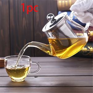 TEMU 400ml 유리 찻주전자와 스테인리스 스틸 주입기 - 꽃차 및 루즈 리프 차에 완벽, 가정, 사무실, 레스토랑 사용에 이상적
