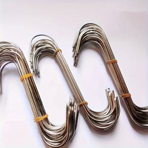 TEMU 20개 내구성 강한 스테인리스 스틸 S-후크 - 녹 방지 곡선형 후크, 고기, 생선, 소시지, 가금류 걸이용 - 벽걸이 공간 절약형 후크, 쉬운 설치 (나사/고무줄 필요 없음), 가정 및 상업용 - 20개