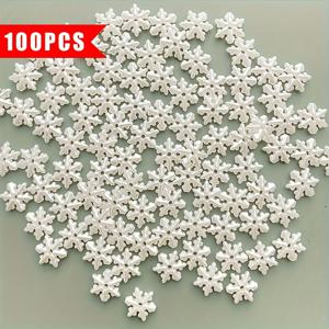 TEMU 100개 아크릴 눈송이 비즈, 12mm, 무지개색 DIY 쥬얼리 만들기, 팔찌, 목걸이, 휴대폰 체인 장식, 의류 액세서리, 공예 용품