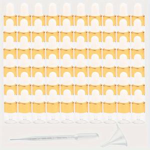 TEMU 60개 미니 1ml 유리 드로퍼 병 - 휴대용, 리필 가능 화장품 용기, 여행 및 에센셜 오일용 골든 뚜껑 포함