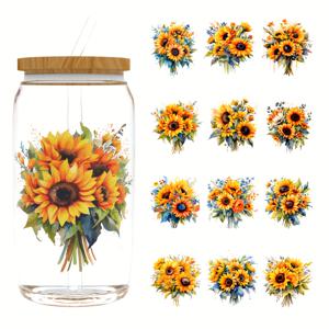 TEMU 16Ooz UV DTF 컵 랩 고점착력 - 스타일 UV DTF 컵 스티커 12개 세트, 유리컵, 세라믹 컵, 꽃병, 컴퓨터, 휴대폰 케이스에 적합 (UV 포장만, 머그컵은 판매하지 않음)