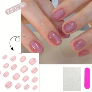 TEMU 24pcs 새로운 젤 누드 프레스 온 네일 팁, 짧은 타원형 캣 아이 디자인, 단색 컬러, 글리터 피니쉬, 여성과 소녀를 위한 네일 아트, 뷰티 및 개인 관리, 발, 손, 네일 관리, 네일 액세서리