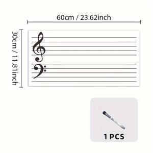 TEMU 키보드가 있는 자석식 5줄 지휘자 표기판 - 피아노 교육용 지워지는 음악 쓰기 표면, 블랙 PET 소재, 연주자와 교사에게 완벽한 음악 교육 도구 | 세련된 디자인 | 내구성 있는 구조