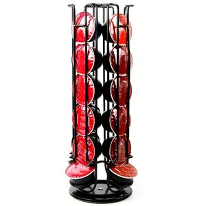 TEMU 돌체 구스토 커피 캡슐용 수납 랙, 24캡슐 수용, 대용량, 회전 가능, 클래식 블랙