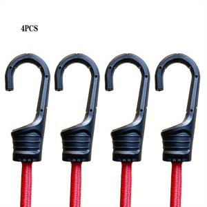 TEMU 4개 패키지 헤비 듀티 부강 코드, 금속 후크, 39인치 탄성 고무 부강 스트랩, 충전되지 않은, 122파운드 이하의 인장 강도, 자전거, 텐트, 캠핑, RV, 트렁크, 수하물 랙 - 레드