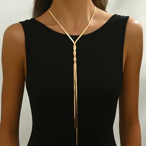 TEMU 1개 신상 Y자형 여성 목걸이, 세련된 크로스 스네이크 체인 롱 스웨터 체인, 다용도 데일리 액세서리