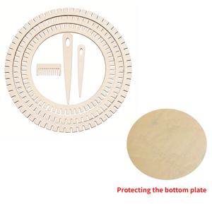 TEMU DIY 공예 및 보석 제작용 6피스 나무 원형 직조 기계 키트, 직조 빗 & 물방울 바늘 포함