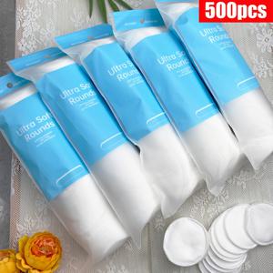 TEMU 200/500개 일회용 원형 메이크업 패드, 세안 및 네일 리무버용, 휴대용 여행용 사이즈 - 6x6cm 팩당, 100개 팩당