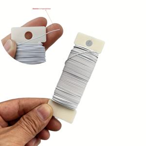 TEMU 38 야드 화이트 플로럴 와이어, 22/26 게이지 유연한 메탈 패들 와이어 DIY 공예, 화환 배열, 부케 줄기 포장, 크리스마스 화환, 웨딩 부케