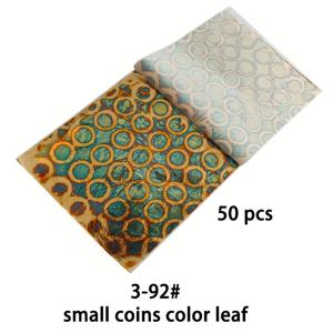 TEMU 춘세 50장 구리 금속 포일 잎 책, 금속 잎으로 장식, 공예, 가구, 네일 아트, 그림, DIY 프로젝트에 적합한 다양한 모양의 금속 잎