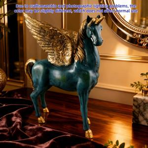 TEMU 1개 우아하고 황금색 레진 말 조각상 - 거실, 사무실, 바, 커피 카운터를 위한 고급 테이블 장식 - 전기 불필요, 황금색 레진 말, 내구성 좋은 레진 말 - 완벽한 크리스마스, 발렌타인데이, 추수감사절 선물 - 빈티지 스타일 홈 , 커피 카운터 장식, 바 테이블 장식, 거실 테이블 장식, 사무실