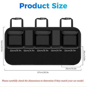 TEMU 접이식 9포켓 자동차 트렁크 수납 가방, 자동차 걸이 가방, 대용량 걸이 가방 600D 옥스포드 천, 이상적인 선물