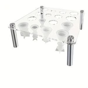 TEMU 6개 몰드가 포함된 사각 아크릴 체스 몰드 브래킷 - DIY 캔들 만들기 및 게임 키트 액세서리에 적합한 투명 체스 피스 주조 브래킷